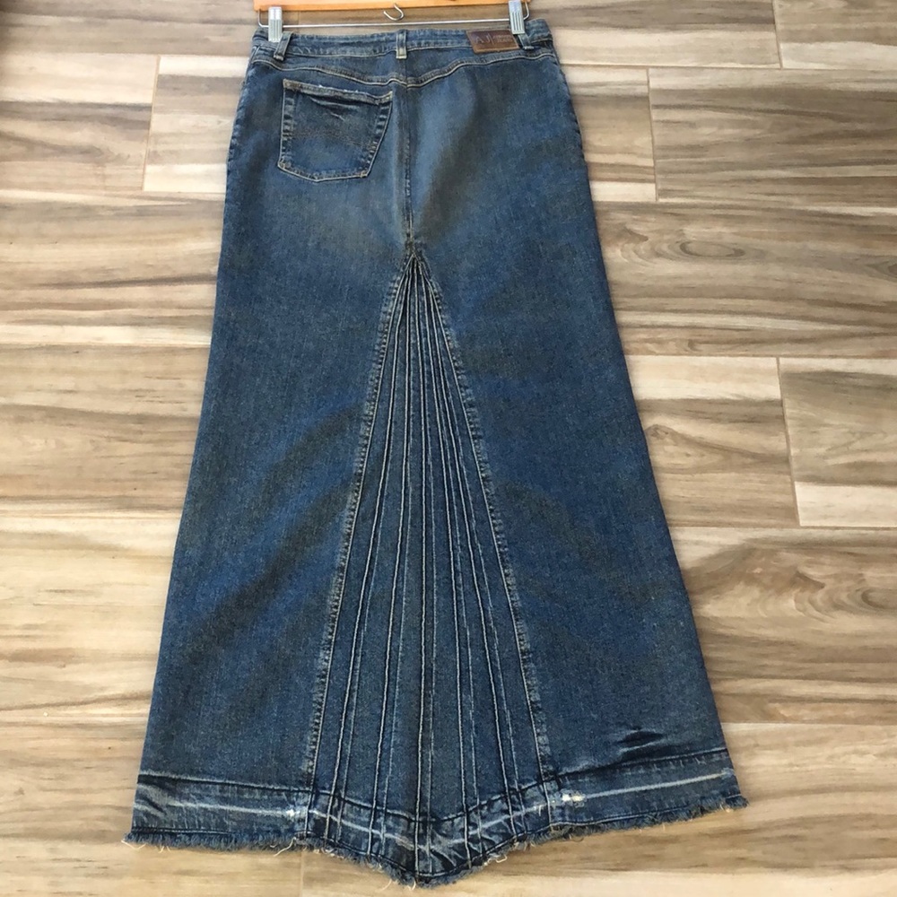 Armani Jeans maxi denim stretch skirt split /tail